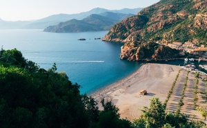 La grande plage de Porto en Corse La grande plage de Porto en Corse